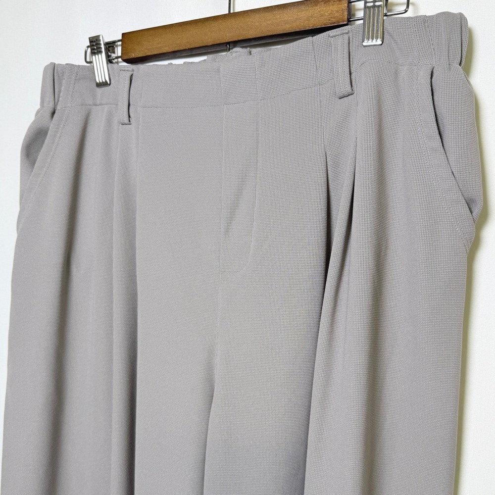 Halara Flex High Waisted Pleated Wide Leg Waffle Work Pants Gray XL Short 16